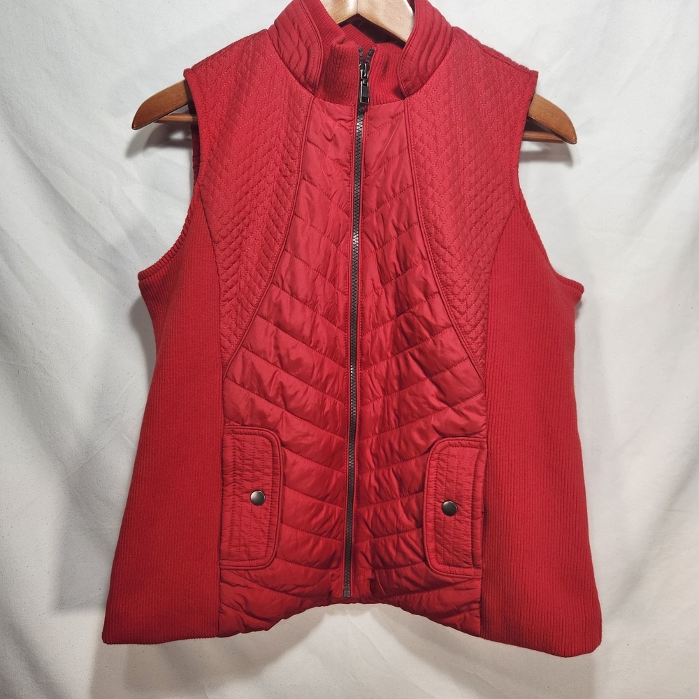 LuLaRoe Womens Quilted Vest Size Medium leeveless Red